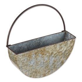 Half-Circle Galvanized Metal Wall Planter