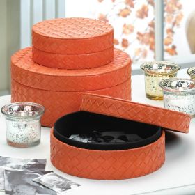 Orange Felt-Lined Keepsake or Gift Boxes