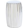 Dramatic Silver Ceramic Stool or Side Table