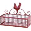 Single Basket Red Rooster Iron Wall Rack