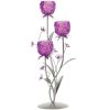 Purple & Silver Three-Flower Candle Holder