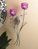 Purple & Silver Candle Wall Sconce