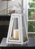 White Pyramid Candle Lantern - 11.5 inches