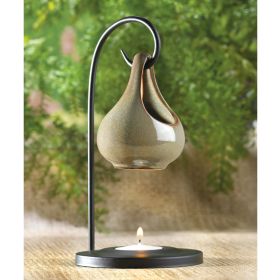 Moss Green Porcelain Tear Drop Oil Warmer