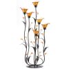 Calla Lily Candleholder with Amber Glass