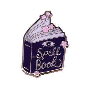 Magic Book Brooch Decorated With Shining Stars