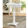 Wood Cutwork Round Pedestal Table