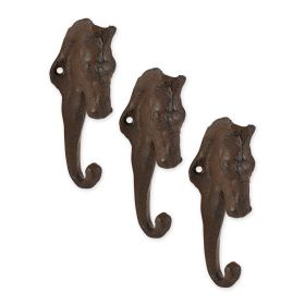 Cast Iron Horse Wall Hooks - Set of 3