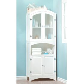 Veiled Glass Tall Linen Cabinet