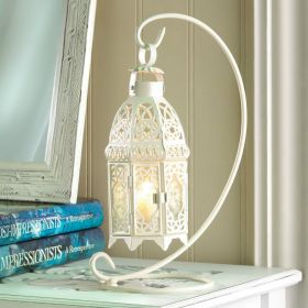 Lacy Cutout Hanging Candle Lantern