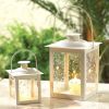 Vine Pattern Square Garden Lantern - 8 inches