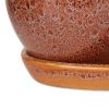 Ceramic Mini Planter Set - Brown Round