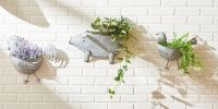 Galvanized Metal Wall Planter - Bird