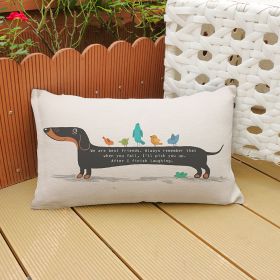 Dachsund Dog Color Printing Cotton And Linen Cushion Case