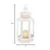 Victorian Style White Candle Lantern - 10.5 inches