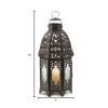 Lacy Cutout Black Candle Lantern - 12 inches