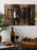 Four-Bottle Rustic Wood Wall-Mounted Wine Rack