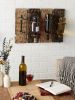 Four-Bottle Rustic Wood Wall-Mounted Wine Rack