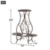 Swirled Iron Triple Plant Stand - Black