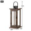 Rustic-Style Wood Candle Lantern - 16 inches