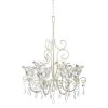 Distressed Ivory Six-Candle Chandelier