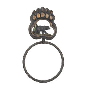 Iron Bear Paw Towel Ring with Cutout