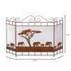 Elephants on the Savannah Fireplace Screen