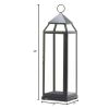 Tall Black Modern Candle Lantern - 25 inches