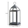 Brushed Silver Modern Candle Lantern - 18 inches