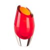 Angled Top Cut Glass Vase - Red