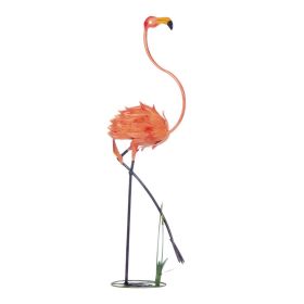 Walking Flamingo Metal Garden Decor