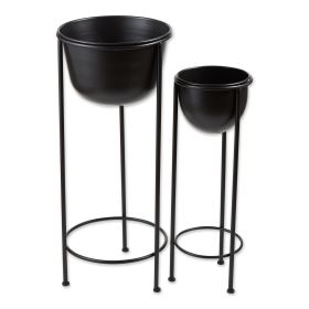 Black Buckets Metal Plant Stand Set