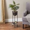 Black Buckets Metal Plant Stand Set