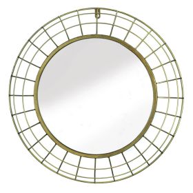 Dome-Style Frame Round Gold Wire Wall Mirror