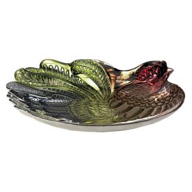 Decorative Glass Rooster Platter