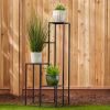 Four-Tier Modern Black Metal Plant Stand or Display Unit