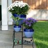 Two-Tone Blue Ceramic Planter Set