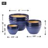 Two-Tone Blue Ceramic Planter Set