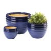 Two-Tone Blue Ceramic Planter Set