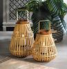 Slat Wood Candle Lantern - 14 inches