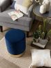 Vanity Stool with Gold Base - Navy Blue