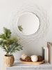 Metal Geometric Wall Mirror - White