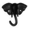 Cast Iron Elephants Wall Hooks Set of 2