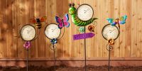 Metal Thermometer Garden Stake - Butterfly