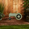 Corrugated Metal Garden Stake - Tractor