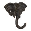 Cast Iron Elephants Wall Hooks Set of 2