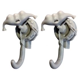 2Pcs 3D Alien Figurine Resin Hooks Decorative Key Hooks Wall Mounted Hangers