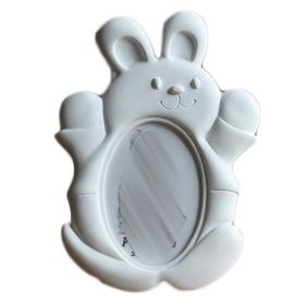 Cute 3x4.3 Resin Rabbit Picture Frame Cartoon Baby Photo Frame Desktop Display Decoration, White