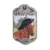 Welcome Sign, Horse Porch Decor, Resin Slate Plaque, Ready To Hang Decor