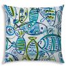 SCHOOLING FISH Aqua Jumbo -Zippered Pillow Cover with Insert